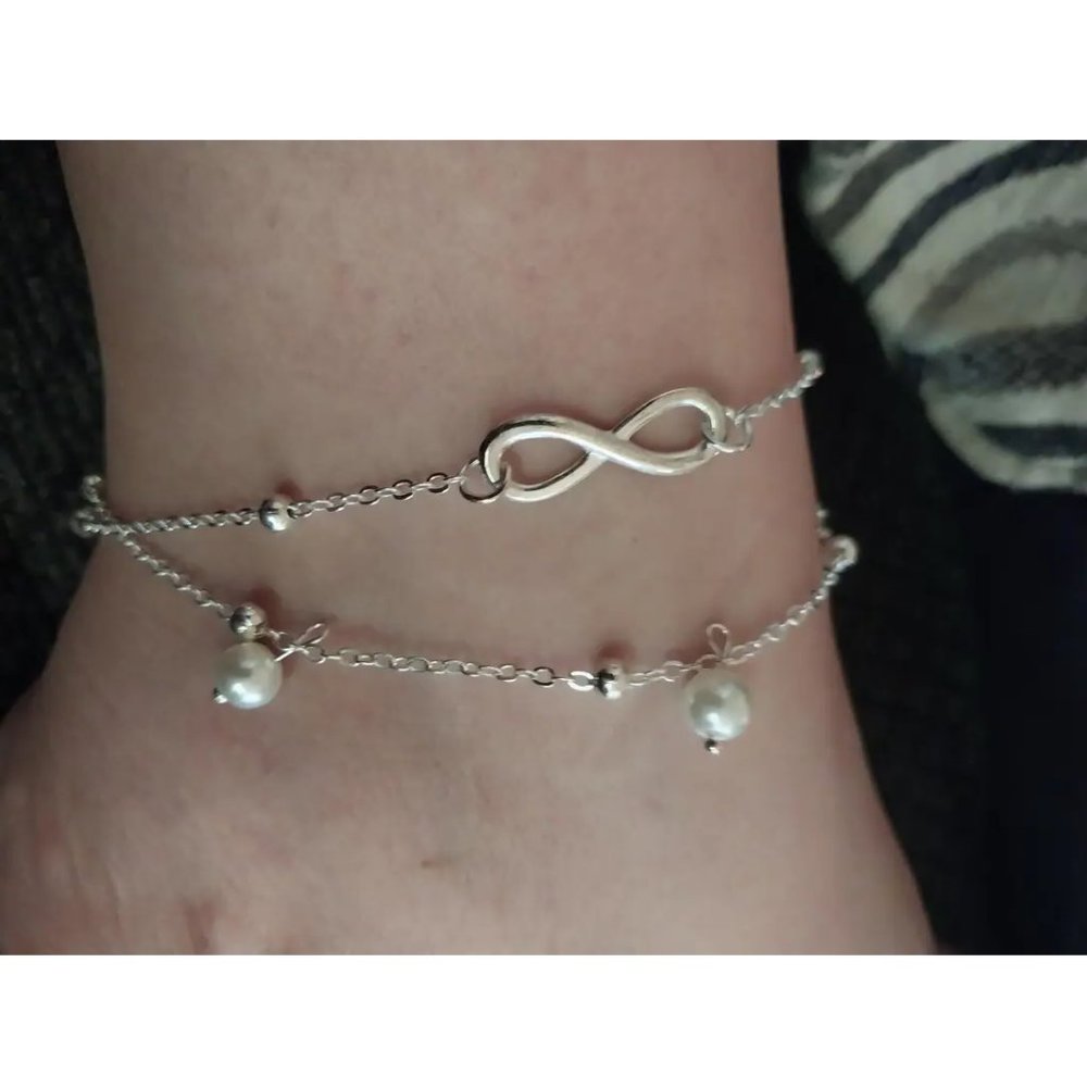 Trendy Silver Anklet Bracelet Womens Metal Infinity Fashion Ankle Jewelry Gift